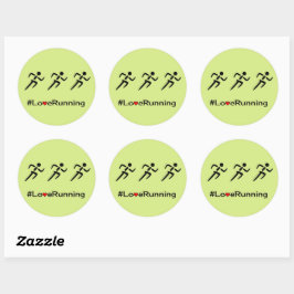 Adesivo Redondo Amor com hashtag slogan verde
