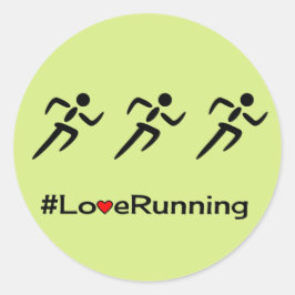 Adesivo Redondo Amor com hashtag slogan verde