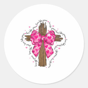 Adesivo Redondo Amor Como Jesus Wooden Atravesse Um Arco Rosa _1