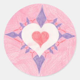 Adesivo Redondo Amor Coração