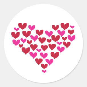 Adesivo Redondo Amor Coração Rosa Vermelho