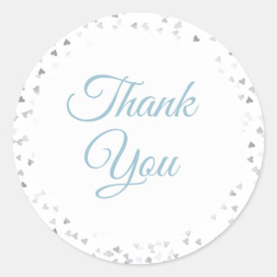 Adesivo Redondo Amor Corações Confetti Obrigado