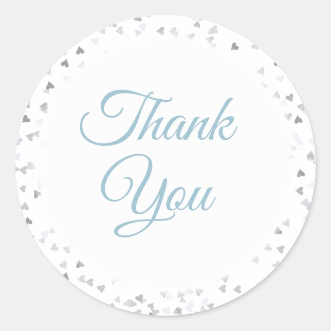 Adesivo Redondo Amor Corações Confetti Obrigado (Frente)