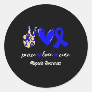 Adesivo Redondo Amor Cura Alopecia Azul Fita Consciência