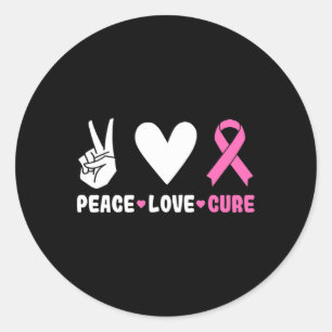 Adesivo Redondo Amor Cura Fita Cor-de-rosa Sensibilização do Cance