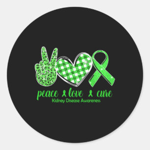 Adesivo Redondo Amor Cura Fita Verde Sensibilização para a Doença