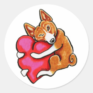 Adesivo Redondo Amor de Basenji