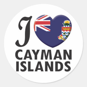 Adesivo Redondo Amor de Cayman Islands