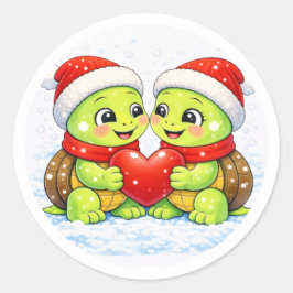 Adesivo Redondo Amor de Chapéu de Natal