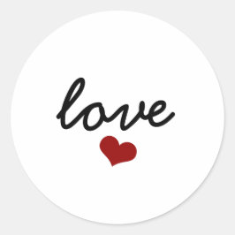 Adesivo Redondo amor de coração vermelho
