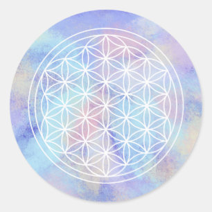 Adesivo Redondo Amor de Irmã – Flor de Vida Geometria Sagrada