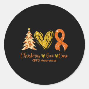 Adesivo Redondo Amor de Natal Curva Fita Laranja Sensibilização X