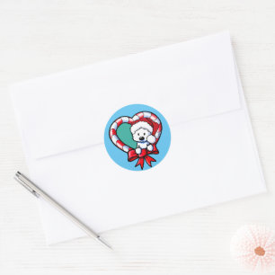 Adesivo Redondo Amor de Natal KiniArt Westie