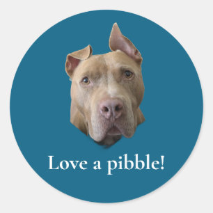 Adesivo Redondo Amor de Pit Bull por um Pibble