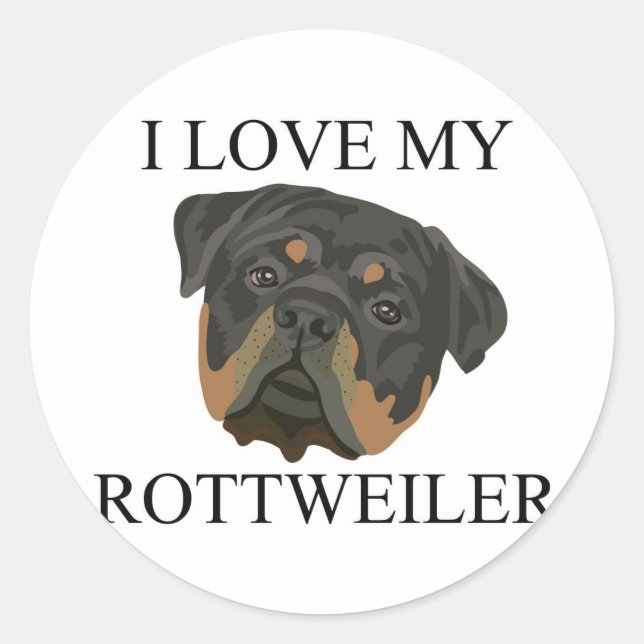 Adesivo Redondo Amor de RotTWEILER! (Frente)