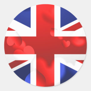 Adesivo Redondo Amor de Union Jack