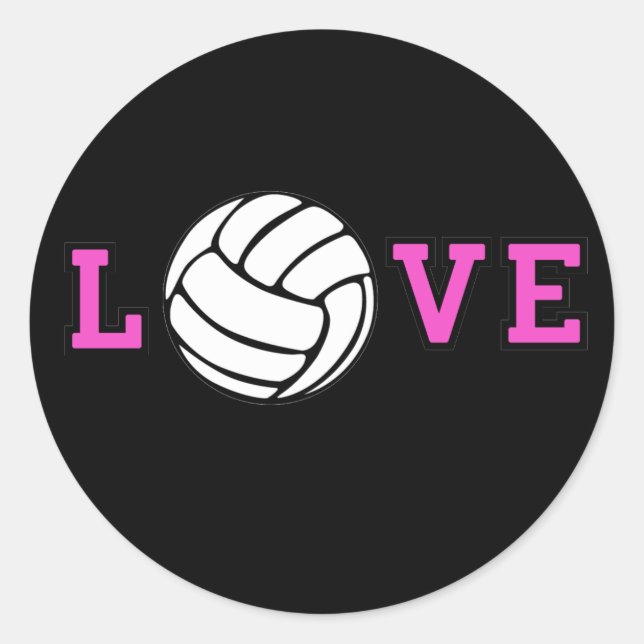 Adesivo Redondo Amor De Voleibol (Frente)