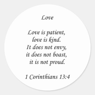 Adesivo Redondo amor do ~ 1corinthians13-4