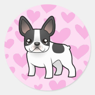 Adesivo Redondo Amor do buldogue francês