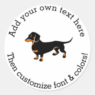Adesivo Redondo Amor do cão de Doxie - Dachshund pequeno bonito