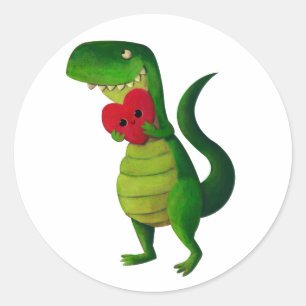 Adesivo Redondo Amor do dinossauro de RAWR