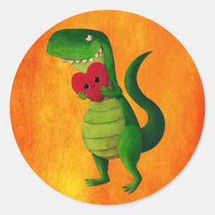 Adesivo Redondo Amor do dinossauro de RAWR
