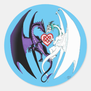 Adesivo Redondo Amor do Dragão
