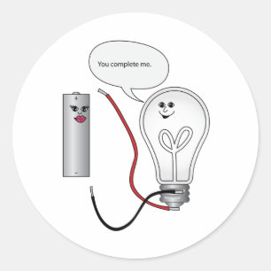 Adesivo Redondo Amor do geek você termina-me circuito elétrico