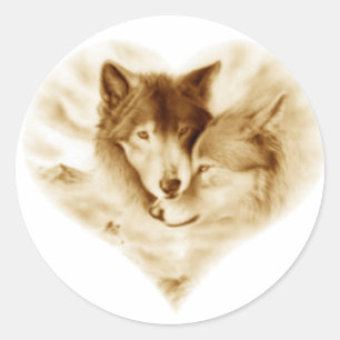 Adesivo Redondo Amor do lobo