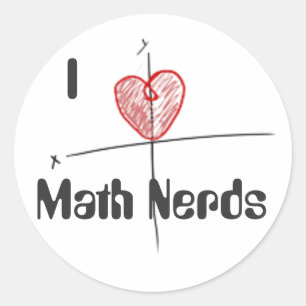 Adesivo Redondo Amor do nerd da matemática de Cartioid