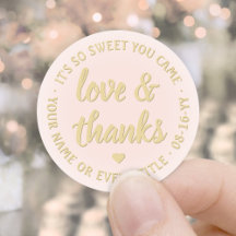 Amor doce e Obrigados cor-de-rosa e Dourado elegan