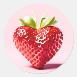 Adesivo Redondo Amor doce Morango - Símbolo de Amor em Forma de Co