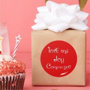 Adesivo Redondo Amor e Alegria Venham a Festa de Férias