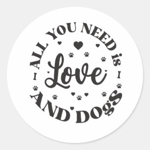 Adesivo Redondo "Amor e Cachorros"