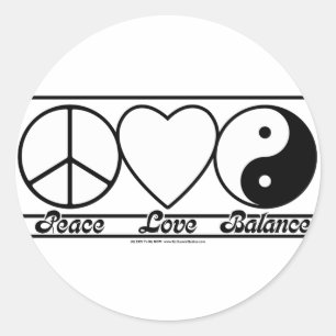 Adesivo Redondo Amor e equilíbrio da paz