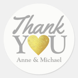 Adesivo Redondo amor e obrigado seu favor de casamento