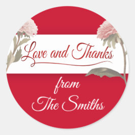 Adesivo Redondo Amor e Obrigados