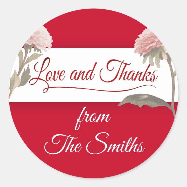 Adesivo Redondo Amor e Obrigados (Frente)