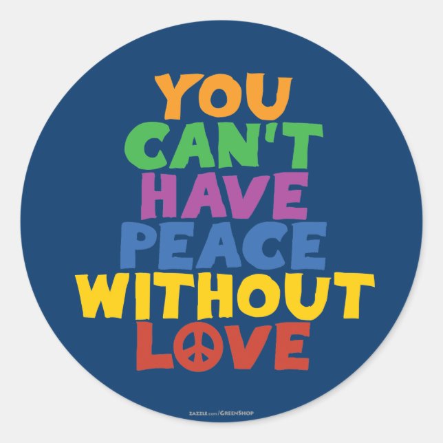 Adesivo Redondo Amor e Paz (Frente)