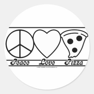 Adesivo Redondo Amor e pizza da paz