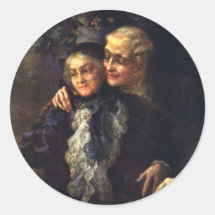 Adesivo Redondo Amor e Romance Vintage, Arte Romântica Vitoriana