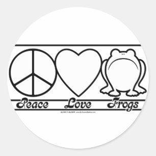 Adesivo Redondo Amor e sapos da paz