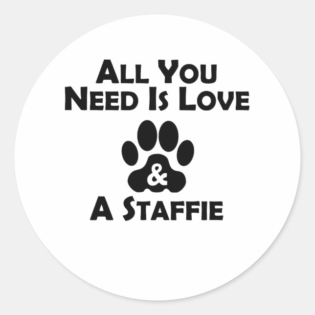 Adesivo Redondo Amor E Staffie (Frente)