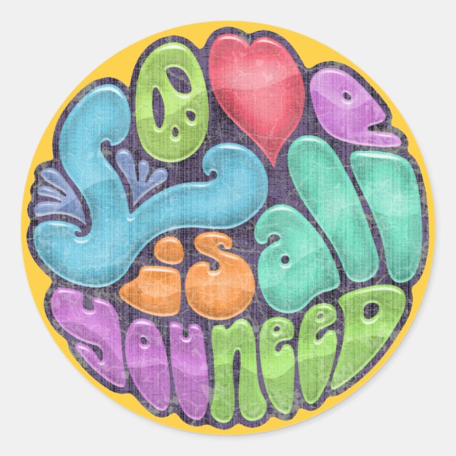 Adesivo Redondo Amor é tudo que você precisa (Frente)