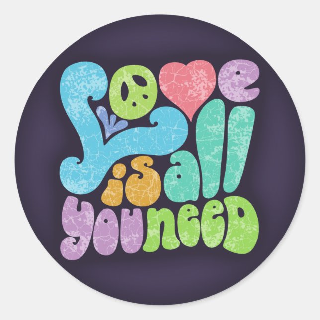 Adesivo Redondo Amor é tudo que você precisa (Frente)