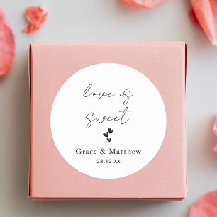 Adesivo Redondo Amor Elegante é Favor de Casamento Doce