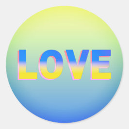 Adesivo Redondo AMOR em azul e amarelo na Ucrânia