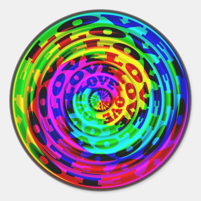 Adesivo Redondo Amor em lata de pintura (Frente)