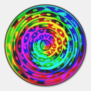 Adesivo Redondo Amor em uma lata da pintura