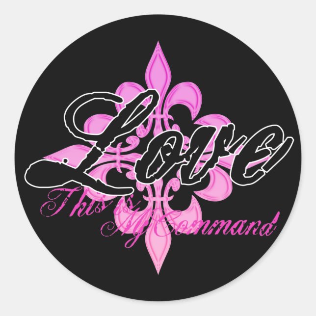 Adesivo Redondo Amor - Este é o meu comando (Frente)